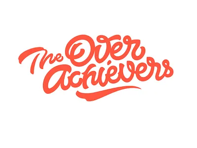 Logo: The Overachievers calligraphy lampas lettering logo pokras