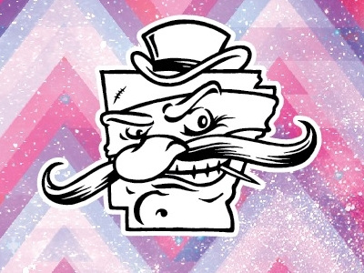 villain arkansas shirt design arkansas mustache scar toothpick top hat