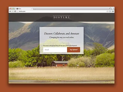 Distlry Landing Page coming soon design form home page interface lander landing page responsive sign up ui web design