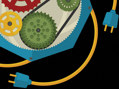 Connectivity cogs connection gears icons illustration plugs
