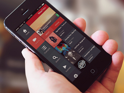 MuscTube Menu app flat ios iphone menu musc tube side ui ux youtube