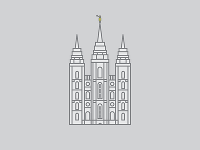 Salt Lake Temple alan dangerfield building flat icon illustration mormon personal salt lake temple utah