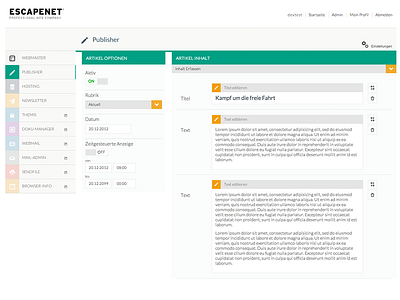 Webmaster application flat webapp
