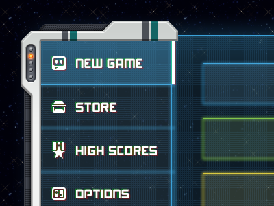 Robots Can't Jump Menu UI game holographic icon ios ipad iphone laser menu robot ui vector