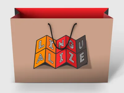 Logo for Lingualize project - 3 language lingua logo travel