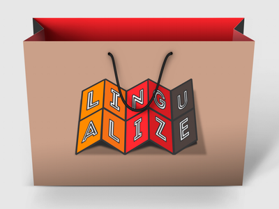 Logo for Lingualize project - 3 language lingua logo travel