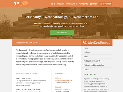 University Lab Homepage psychology web web design wip