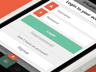 Login to your account app ui green ios app iphone app login orange ui