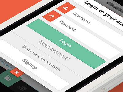 Login to your account app ui green ios app iphone app login orange ui