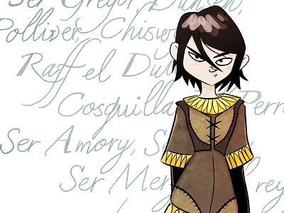 Arya's List aria arya de game girl illustration ilustración juego list stark thrones tronos