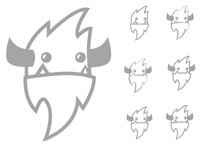 Another Yeti Logo Concept fur geometric horns line logo mark monster teeth white yeti