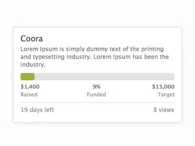 Offering Tile Mobile crowdfunding interface mobile progressbar responsive slider ui ux webdesign