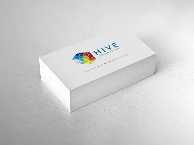 HIVE business card architects branding business card hive logo mark print tractionokc watercolor