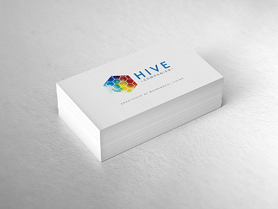 HIVE business card architects branding business card hive logo mark print tractionokc watercolor