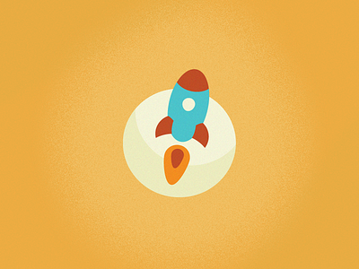 Little Rocket cute flame icon illustration launch little moon rocket rocketship simple space