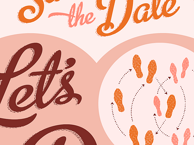 let's dance! bowie charity dance dance steps illustration invite lets dance rumba save the date
