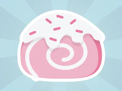 Swiss Roll dessert icing kawaii roll sprinkles sweets swiss vector
