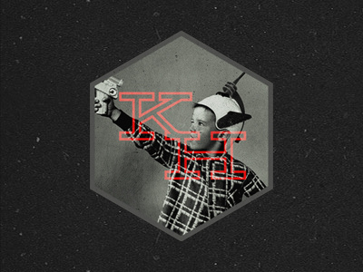 Portfolio Logo debut laser logo retro texture vintage