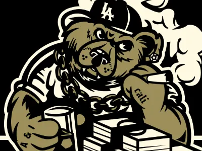Grizzly bear cali hustle la money street wear