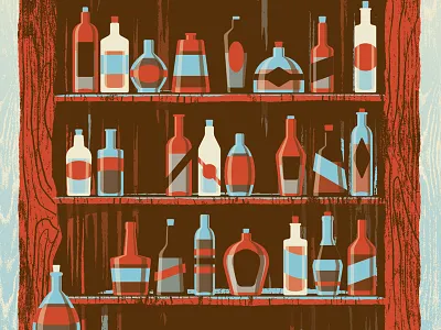 Mystery Project 41 alcohol bar bottle dan kuhlken dkng grain nathan goldman poster screenprint texture tree vector