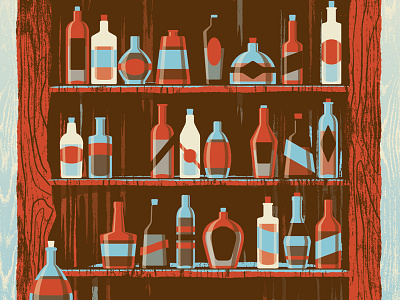 Mystery Project 41 alcohol bar bottle dan kuhlken dkng grain nathan goldman poster screenprint texture tree vector