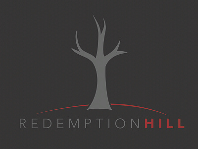 Redemption Hill | Logo brand church grey hill logo red redemption tree type vector