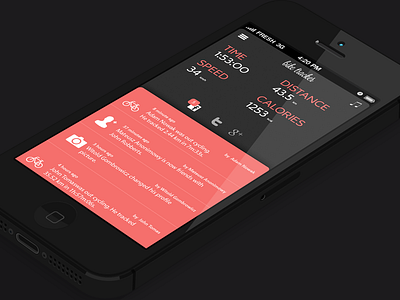 BIKE TRACKER app application bike colours design flat ios iphone mobile tracker ui ux