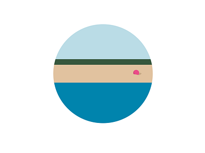 Summer ball beach dribbble icon pantone sand sea sky summer sunny visual galore