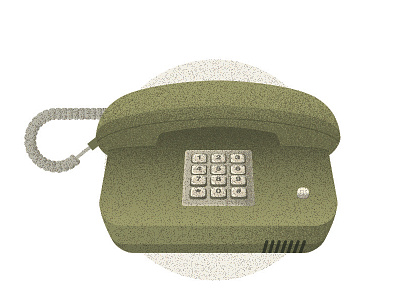 Olive Green Old Phone illustration old phone vector vintage