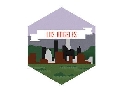 LA City Badge badge city flat illustration la los angeles
