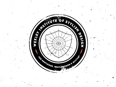 Unused Wexley Design rebrand 2 badge cult for girls institute lightning masonic school seal shield wexley