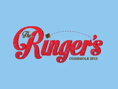 The Ringer's cornhole design family fun logo ringer t shirt tee texture tournament type typography