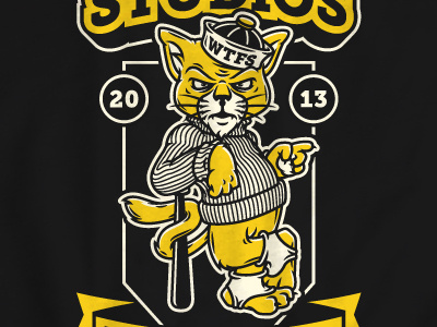 WTFS bad boy bat cat hat illustration shirt tee trouble university vector