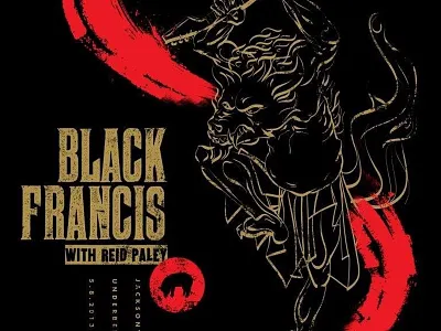 Black Francis Poster black character character design frank black illustration music pixies poster silkscreen wolf