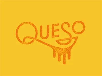 Queso austin cheese custom type delicious logotype queso texmex texture