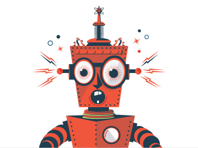 Robot illustration poster print robot