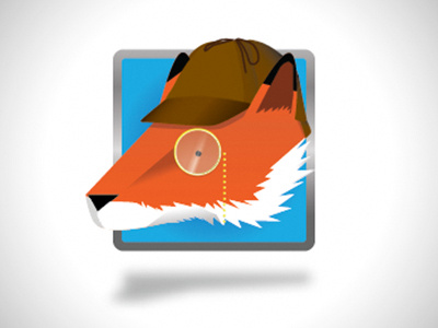 Inquisitive Fox blue classy cute fox illustration inquisitive logo monocle orange sherlock vector wip