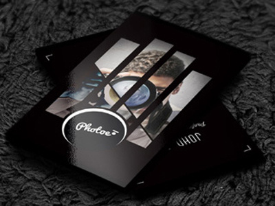 Photographer Business Card Design black business card camera card design indezoo logo photo photographer photography print