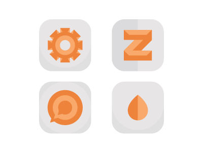 Bevel Icons bevel clean cog comment drip drop flat icons sleep talking