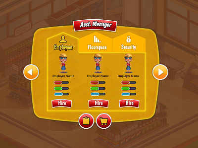 Game UI button game icon orange popup tab