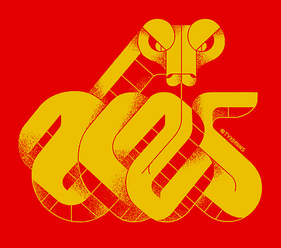 Year of the Snake 2025 2d art asia china chinese design geometric gold graphic icon illustration illustrator logo lunar new year red rich signs snake zodiac