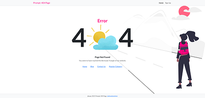 Prompt: 404 Error Page 404 animation bootstrap branding dailyui design error responsive theme ui website