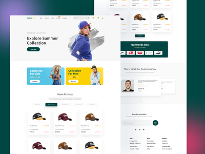 Cap Store Landing Page UI branding design desktop ecommerce landingpage ui website