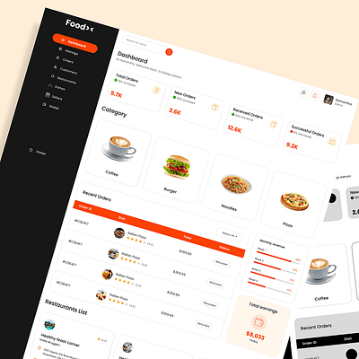 Full delivery app Dashboard design dashboard deliveryapp design graphic design