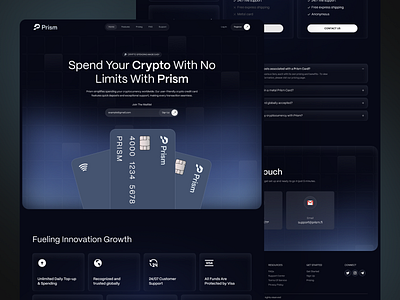 Finance Landing Page - Crypto blockchain crypto cryptocurrency dark mode defi exchange finance fintech investment landing page minimal design neumorphism saas uiux web design web3