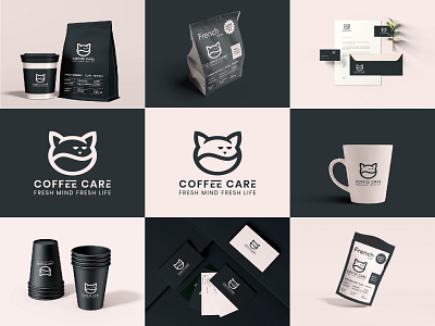 Cat Coffee | Coffee Shop Cafe Logo Design branding branding logo cafe logo cat coffee coffee shop coffeevshop logo gradeint iconic iconic logo identity logo logo design modern