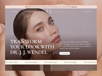 Elevating Beauty Online: A Flawless Website for Dr. J. J. Wendel beauty clean clinic plastic surgery web design