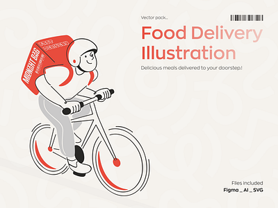 Food Delivery Illustration art character cooking courier cuisine delivery fast delivery food food delivery hari haran illustration line marketplace meal pack restaurant service shipping shop vector