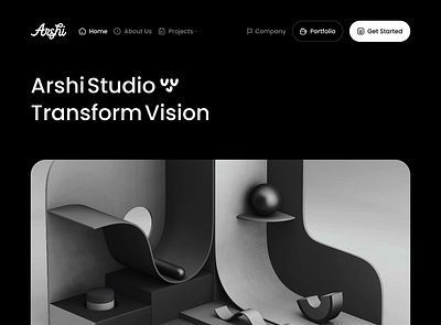 Arshi studio - hero section arshia studio hero section minimal ui uiux user interface web site wed design