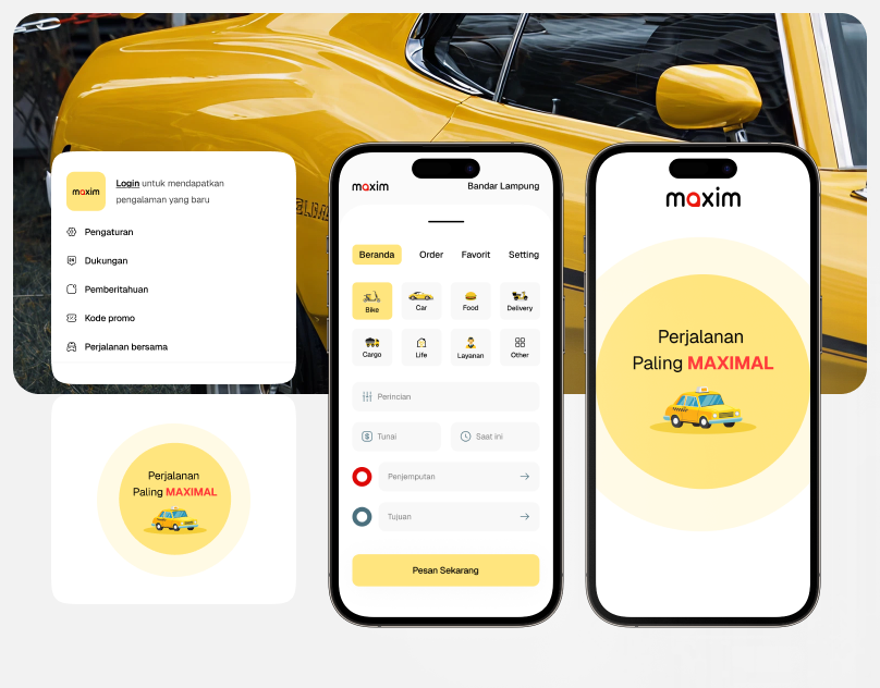 🚕 Maxim Redesign app business car design innovative maxim mobile motorcycle redesign ride transportation typography ui uiux ux